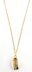 Ivory B: Dotted Gold Ivory Cowry Shell Necklace